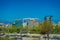 SANTIAGO, CHILE - OCTOBER 16, 2018: Outdoor view of financial district in the horizont in the city of Santiago of Chile