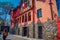 SANTIAGO, CHILE - SEPTEMBER 13, 2018: Castle Lehuede or Red House, located in the fashionable district Bellavista. This