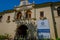 SANTIAGO, CHILE - SEPTEMBER 13, 2018: Outdoor view of stoned facade of building of San Sebastian University at Santiago