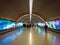 SANTIAGO, CHILE - SEPTEMBER 14, 2018: Group of people walking in the hall after before travel in the central station