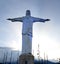 Santiago de Cali, Colombia; February 13 2021: Amazing view of the giant statue of Cristo Rey in the mountains near the city of Cal