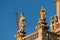 Santiago de Compostela Cathedral, Galicia, Spain. Statue of St. Susanna and St. John. Obradeiro square in Santiago de Compostela