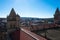 Santiago de Compostela Cathedral roofs and the city