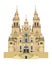 Santiago de Compostela Cathedral, Spain. Vector Illustration