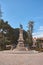 Santiago de Queretaro, Queretaro, Mexico, 09 07 22, Front view to the Corregidora Monument in a summer day with blue sky