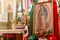 Santiago de Queretaro, Queretaro, Mexico - November 09, 2022: Virgin of Guadalupe inside the Church of Santiago Apostol