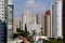 Santo Andre city, Brazil. Tall modern buildings in the city center.