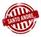 Santo Andre - Red grunge button, stamp