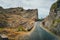 Santo Antao island, Cape Verde. Local road on Delgadinho mountain ridge leading to Ribeira Grande