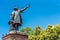 SANTO DOMINGO, DOMINICAN REPUBLIC - AUGUST 8, 2017: View of the monument to Christopher Columbus. Copy space for text. Vertical.