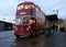 Santoft trolley bus museum, Santoft, Lincolnshire, UK. , November 2023. Night event with vehicles running and full lighting.