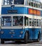 Santoft trolleybus museum. Lincolnshire, UK. April 2024. Double decker vintage trolley bus.