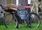 Santoft trolleybus museum. Lincolnshire, UK. April 2024. Vintage shop delivery bicycle.