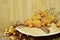 Santol and Burmese grape group weave hat background