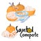 Santol Compote, Santol fruit. tropical fruit concept - vector