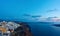 Santorini and Aegean Sea at twilight