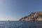 Santorini cliff with church on top.