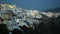 Santorini evening panorama. Greece, Santorini, white buildings in the evening.