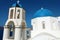 Santorini famous village with white houses and blue domes like b