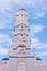 Santorini Greece Church with bells and cross against blue sky