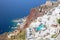 SANTORINI, GREECE - OCTOBER 5, 2015: The luxury resorts in Oia and the Amoudi harbor