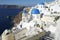 Santorini Greece Oia Village Blue Church Dome Architecture Caldera View