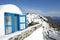 Santorini Greece Oia Village Blue Window Villa