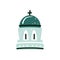 Santorini greek or ancient white house with blue roof. Vector illustration