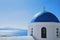 Santorini iconic blue church dome