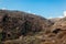 Santorini island autumn hills. Volcano soil natural landscape. Mountain caves