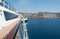 Santorini island from cruise ship deck