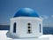 Santorini island Greece - beautiful typical blue dome church and