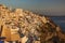 SANTORINI ISLAND, GREECE - JUNE 09, 2009: Beautiful panoramic view of fabulous Thira town with traditional white houses