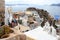 Santorini island, Greece. Oia, Fira town. Traditional and famous houses and churches over the Caldera