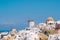 Santorini Island in Greece. Panoramic view. Tourist destination. Summer.