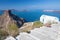 Santorini - The look to typically little church Agios Ioannis Katiforis in Imerovigli and the Skaros