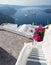 Santorini - The outlook over luxury resort in Imerovigili to caldera with the cruises.