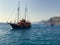 Santorini view boats