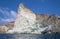 Santorini - white rock tower from south part of the island.