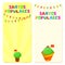 Santos Populares Popular Saints holiday template cards. Vector illustrations with bunting garlands and manjerico basil plants