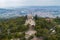 Santuario da Penha Sanctuary drone aerial view in Guimaraes, Portugal