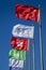 Sanya city, Flag of China developing in the wind, the flag of Sanya, editorial