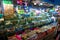 Sanya, Hainan, China - 09.07.2019: Different kinds of raw fresh seafood in water tanks at an asian seafood market in Sanya, Hainan