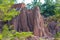 Sao Din Na Noi,soil textures eroded sandstone pillars, columns and cliffs, Nan Province,Thailand