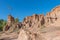 Sao Din Na Noi,soil textures eroded sandstone pillars, columns and cliffs, Nan Province,Thailand