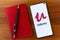 Sao Paulo, Brazil - March 23, 2020: Udemy logo is displayed on a smartphone. Platform for professionals to be able to both study a