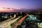 Sao Paulo city at nightfall, Brazil Ibirapuera Park - Obelisk.