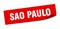 Sao Paulo sticker. Sao Paulo square peeler sign.