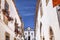 Sao Pedro Church Narrow White Street Obidos Portugal