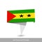 Sao Tome and Principe Country flag. Paper origami banner